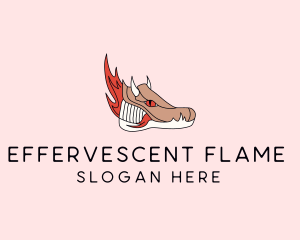 Flaming Dragon Sneakers logo design