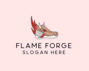 Flaming Dragon Sneakers logo design