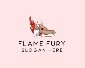 Flaming Dragon Sneakers logo design