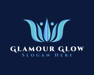 Blue Elegant Crown  Logo