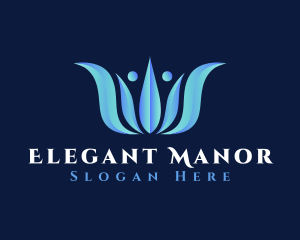 Blue Elegant Crown  logo design