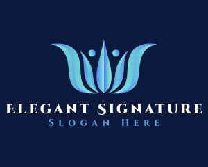 Blue Elegant Crown  logo design