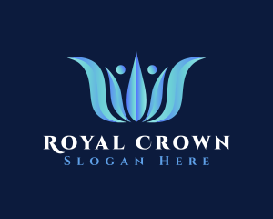 Blue Elegant Crown  logo