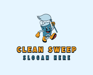 Cleaning Bucket Mop logo design