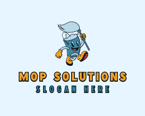 Cleaning Bucket Mop logo design