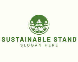 Sustainable Pine Tree Forest logo design