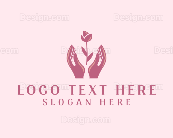 Beauty Flower Hands Logo