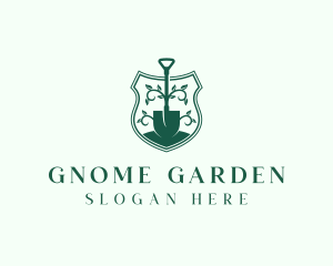 Shovel Gardener Shield logo design