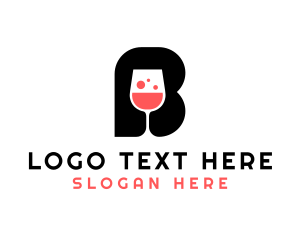 Wine Bar Letter B Logo