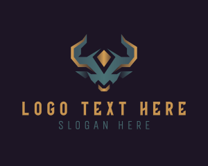 Geometric Bull Animal logo