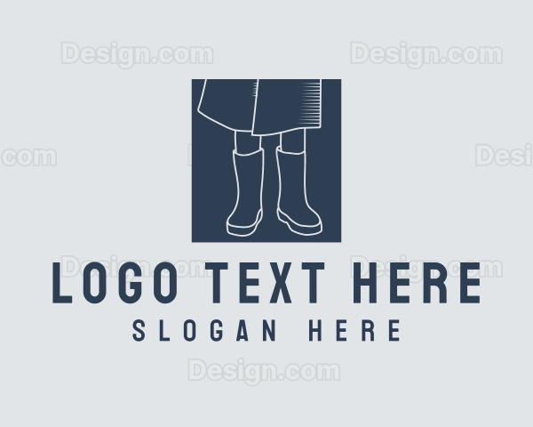 Simple Rain Boots Footwear Logo