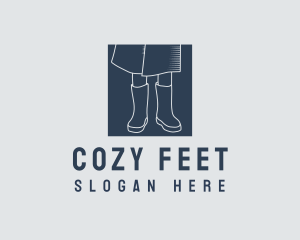 Simple Rain Boots Footwear logo design