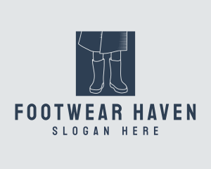 Simple Rain Boots Footwear logo design