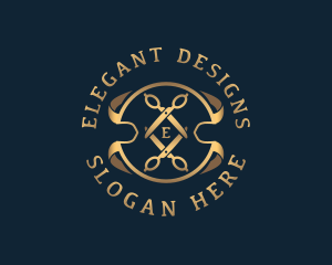 Elegant Scissors Tailoring logo design