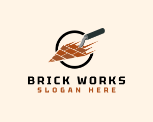 Trowel Masonry Brick logo design