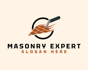 Trowel Masonry Brick logo design