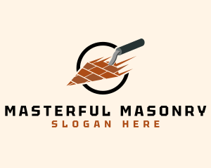 Trowel Masonry Brick logo design