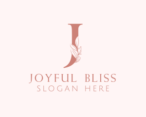 Elegant Leaves Letter J logo design