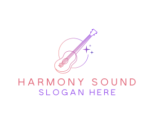 Guitar Music Instrument logo design