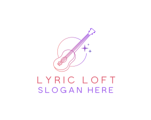 Guitar Music Instrument logo design