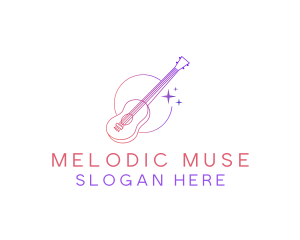 Guitar Music Instrument logo design