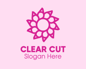 Pink Flower Salon logo design