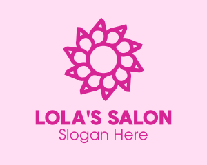 Pink Flower Salon logo design