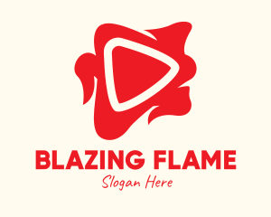 Red Fiery Media Player logo design