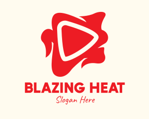 Red Fiery Media Player logo design