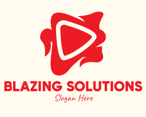 Red Fiery Media Player logo design