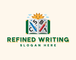 Writing Learning Book logo design