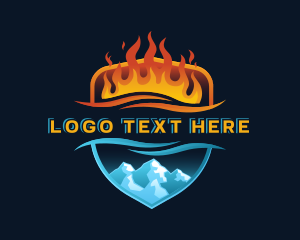Glacier - Fire Glacier Hvac logo design