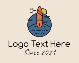 Beach Surfing Surfboard logo