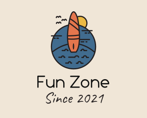 Beach Surfing Surfboard logo design