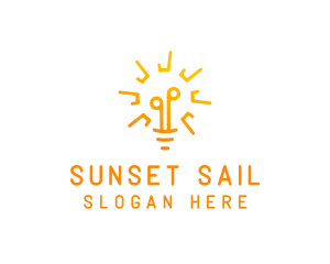 Sun Light Bulb Logo