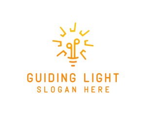 Sun Light Bulb logo design