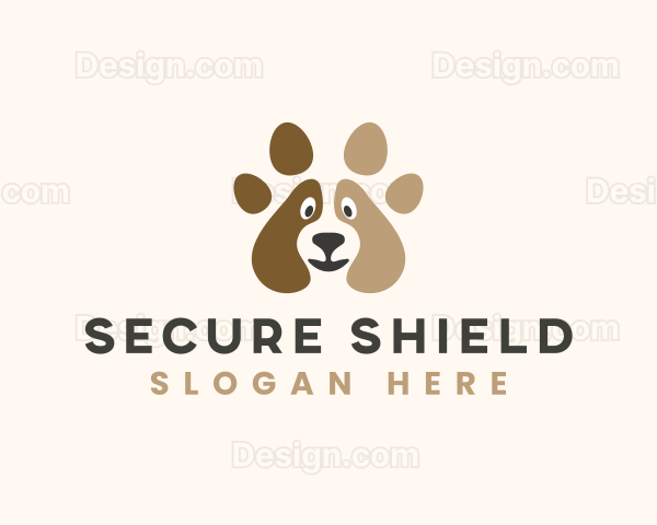 Dog Kennel Paw Logo