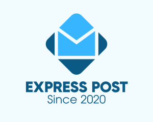 Blue Mail Envelope logo design