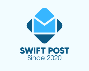 Blue Mail Envelope logo design