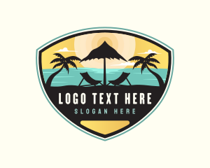 Beach Summer Vacation Badge logo