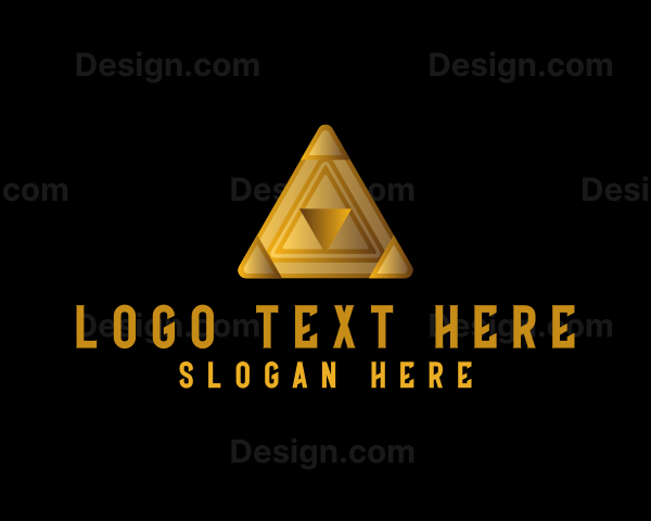 Gold Pyramid Polygon Logo