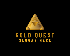 Gold Pyramid Polygon logo design