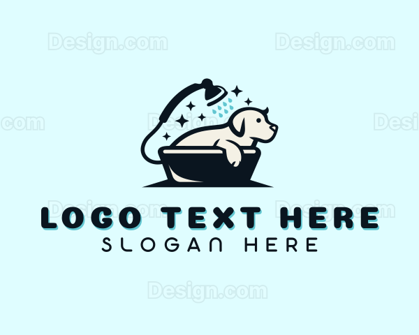 Dog Shower Pet Grooming Logo