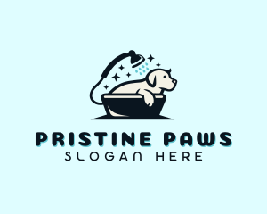 Dog Shower Pet Grooming logo design
