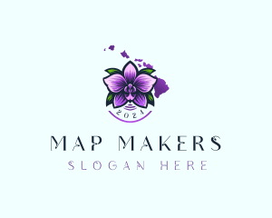 Hawaiian Orchid Flower logo design