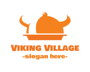 Viking Horns Cloche logo design