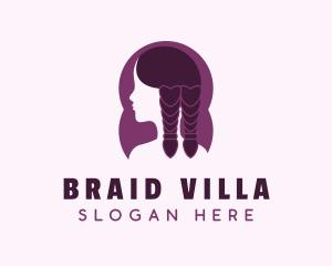 Purple Girl Braids logo design