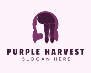 Purple Girl Braids logo design