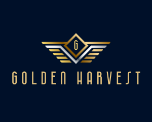 Aeronautics Golden Wings logo design