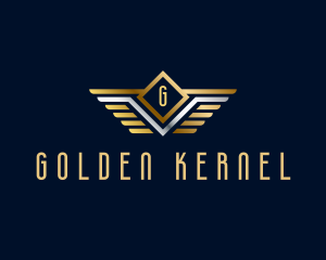 Aeronautics Golden Wings logo design